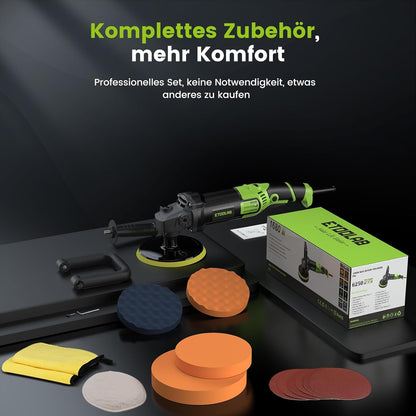 ETOOLAB Upgrade Auto Poliermaschine 2025 Verbessert 1300W Set