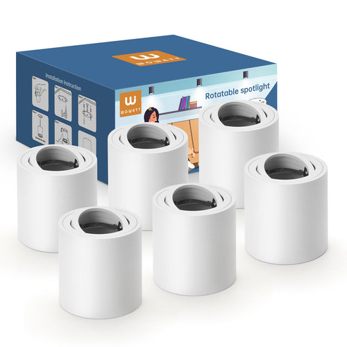 wowatt Aufbauspot GU10 schwenkbar rund 6er-Set Weiss