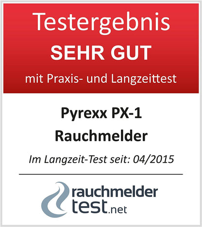 Pyrexx PX-1 Rauchwarnmelder, 4 Stück, 10-Jahres-Batterie, weiss