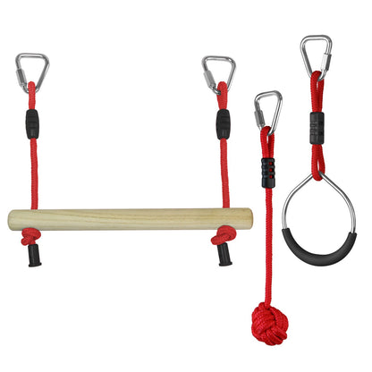 ALPIDEX Ninja Line Slackline Set 15 m mit Ringen und Seilknoten