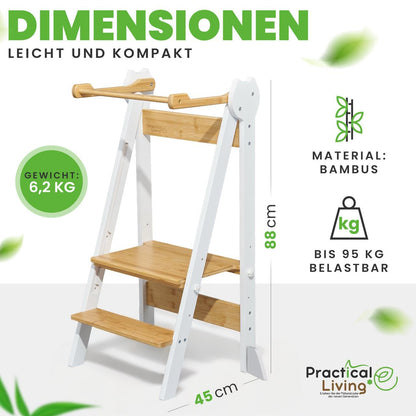 practical living e* Lernturm Montessori - klappbar Bambus
