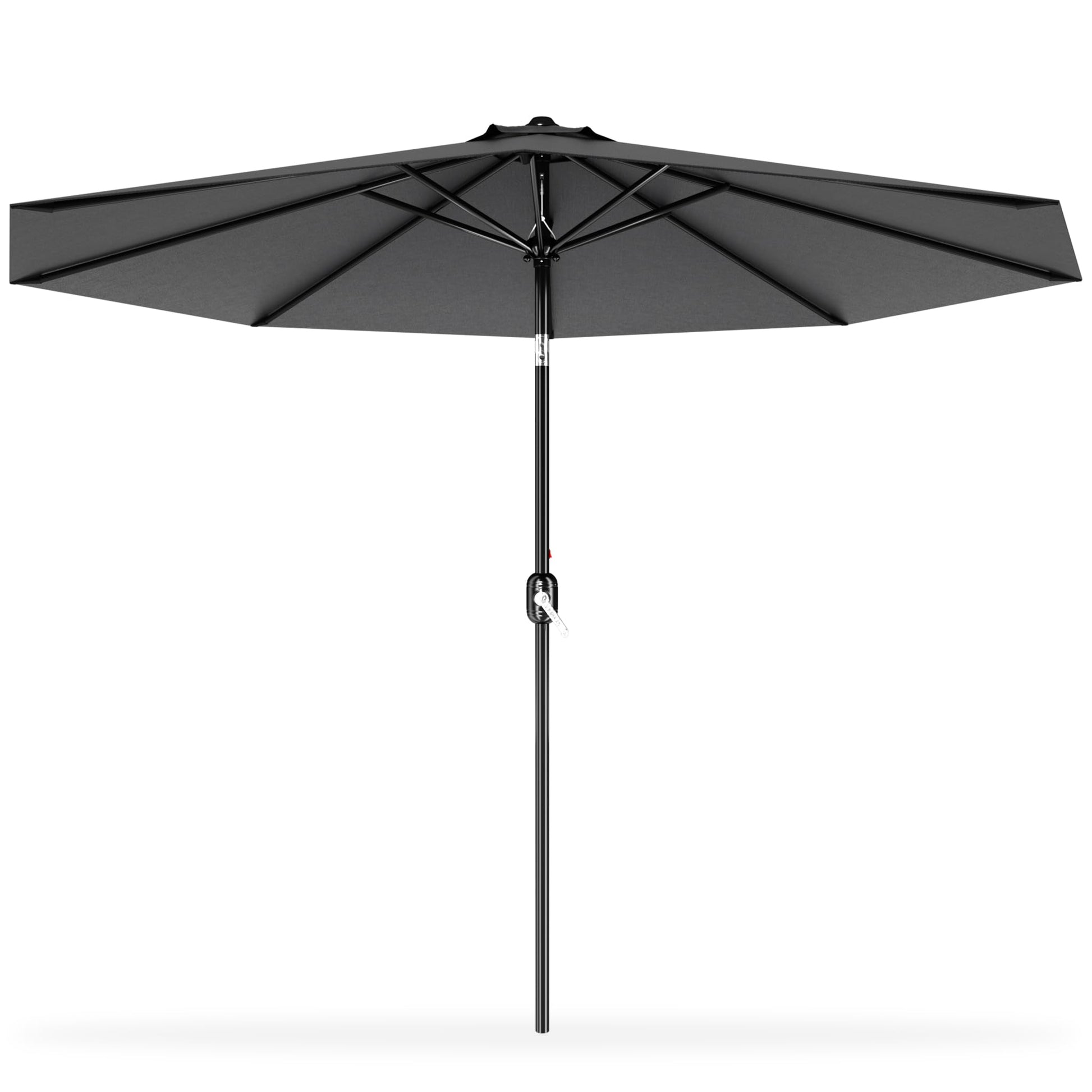 UISEBRT Sonnenschirm 300 cm Alu neigbar mit Handkurbel, dunkelgrau, wasserdichter Polyesterbezug