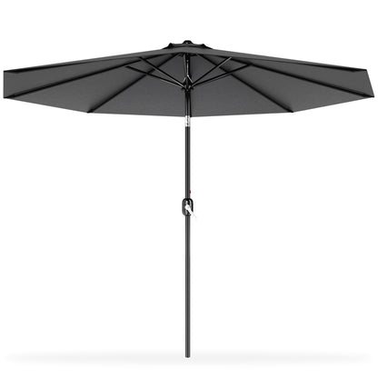 UISEBRT Sonnenschirm 300 cm Alu neigbar mit Handkurbel, dunkelgrau, wasserdichter Polyesterbezug