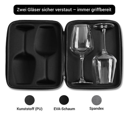 viinocase Weingläser to go, 2er-Set mit Schutzcase für unterwegs