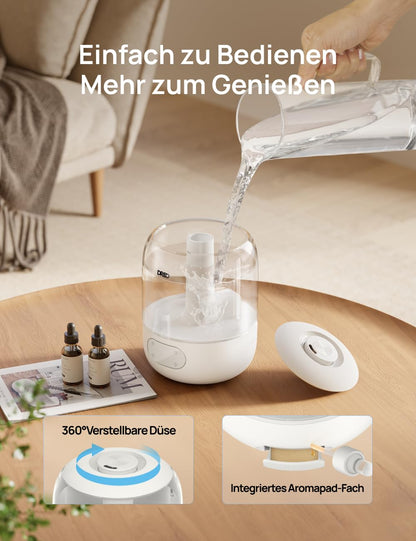 DREO Luftbefeuchter Ultraschall, kühler Nebel, 3 L Tank, Top-Fill