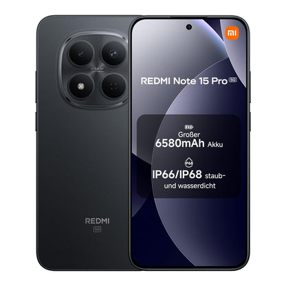 Xiaomi Redmi Note 15 Pro 5G Smartphone 8+512 GB Schwarz mit 6,83-Zoll-AMOLED-Display und 200-MP-Kamera