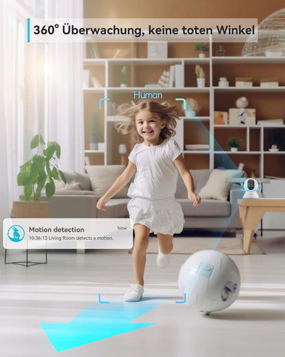 blurams Überwachungskamera Innen WLAN 2K 360° - 2er Pack
