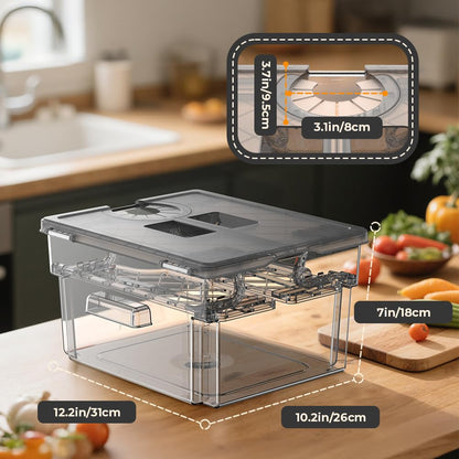 Vihoom Sous Vide Behälter 11L mit Deckel und Rost, Grau