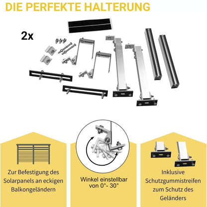 Avoltik Balkonkraftwerk Halterung Eckig - 2er V2025 Neigbar