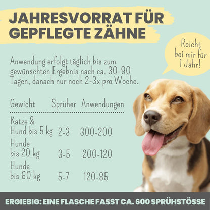 noms+ Dental-Spray für Hunde & Katzen gegen Zahnstein, 100 ml