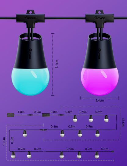 Govee Outdoor LED Lichterkette Aussen 2 – 30M RGBICW