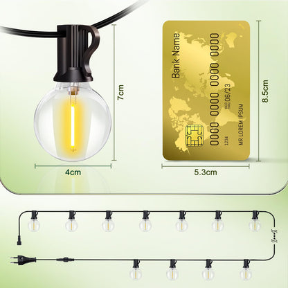 JEKEMORYE Lichterkette Aussen 45M G40 Birnen - Wasserdicht