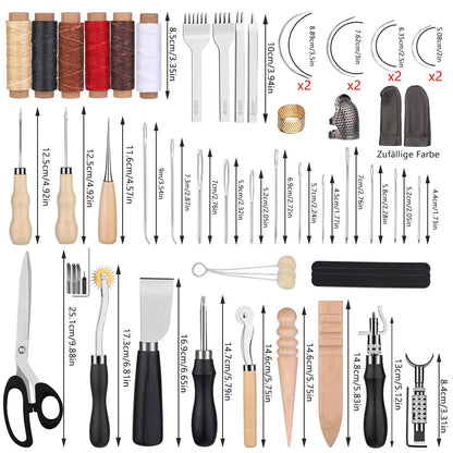 Wamkon Leder Näh- und Schnitzwerkzeug-Set inkl. Tasche