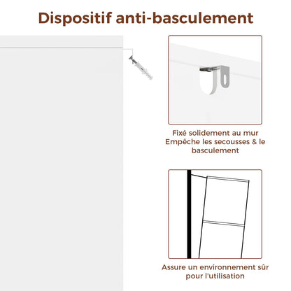 FORABAMB Badezimmerschrank hoch mit 4 Bambustüren, 60 x 30 x 170 cm