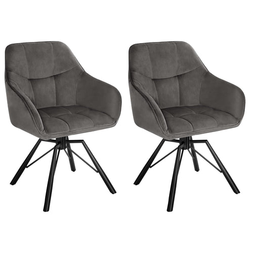 WOLTU Esszimmerstühle drehbar 2er Set - Samt dunkelgrau