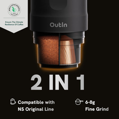 OutIn Nano Tragbare Espressomaschine - Akku 2-in-1 Selbsterhitzung