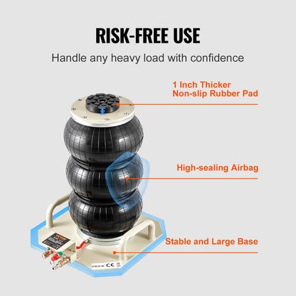 VEVOR Pneumatischer Wagenheber 3t - Dreifachbeutel Weiss