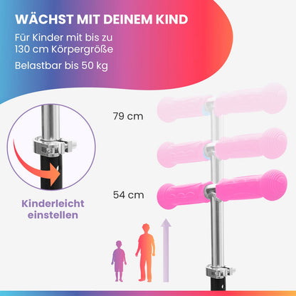 Fun Pro ONE Roller, der Sichere Premium Roller Kinder ab 3 Jahre, LED Räder, faltbar, ab Kleinkind Junge Mädchen, Kinderroller, 3 4 5 6 Jahre