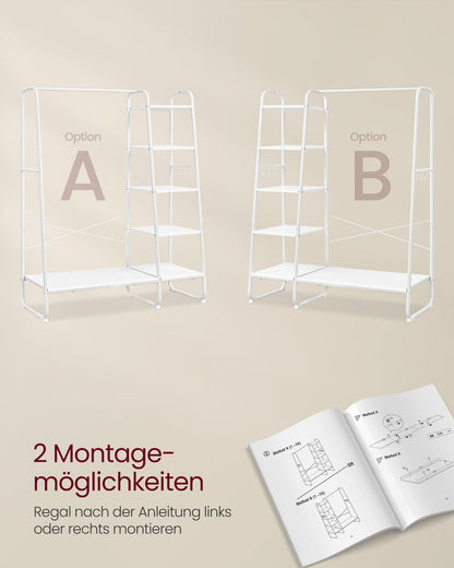 VASAGLE Kleiderständer RGR116W02 mit Schuhablage – Wolkenweiss