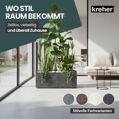 Kreher Millennium Pflanzkasten XL 100 Liter, rollbar, Anthrazit