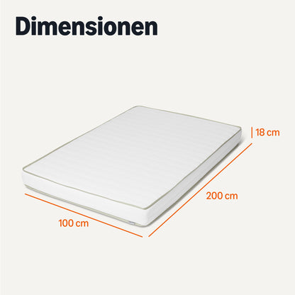 Amazon Basics Kaltschaummatratze H2 & H3, 100 x 200 cm, Höhe 18 cm