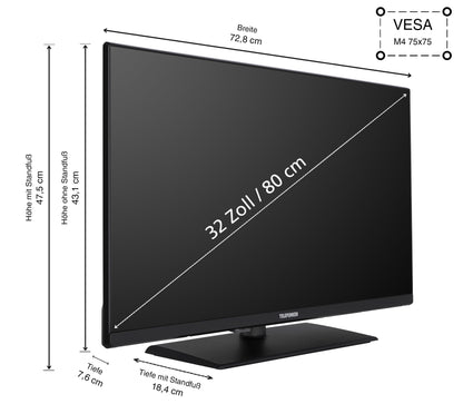TELEFUNKEN XF32N750M LED TV - 32 Zoll Full HD, Schwarz