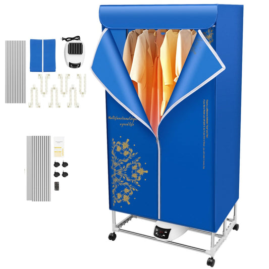 ROGONPDK 430L tragbarer Kleiderschrank Wäschetrockner: grauer, klappbarer Stoffschrank. Trocknet bis zu 30kg Wäsche in einem mobilen Gehäuse. (120 Zeichen)