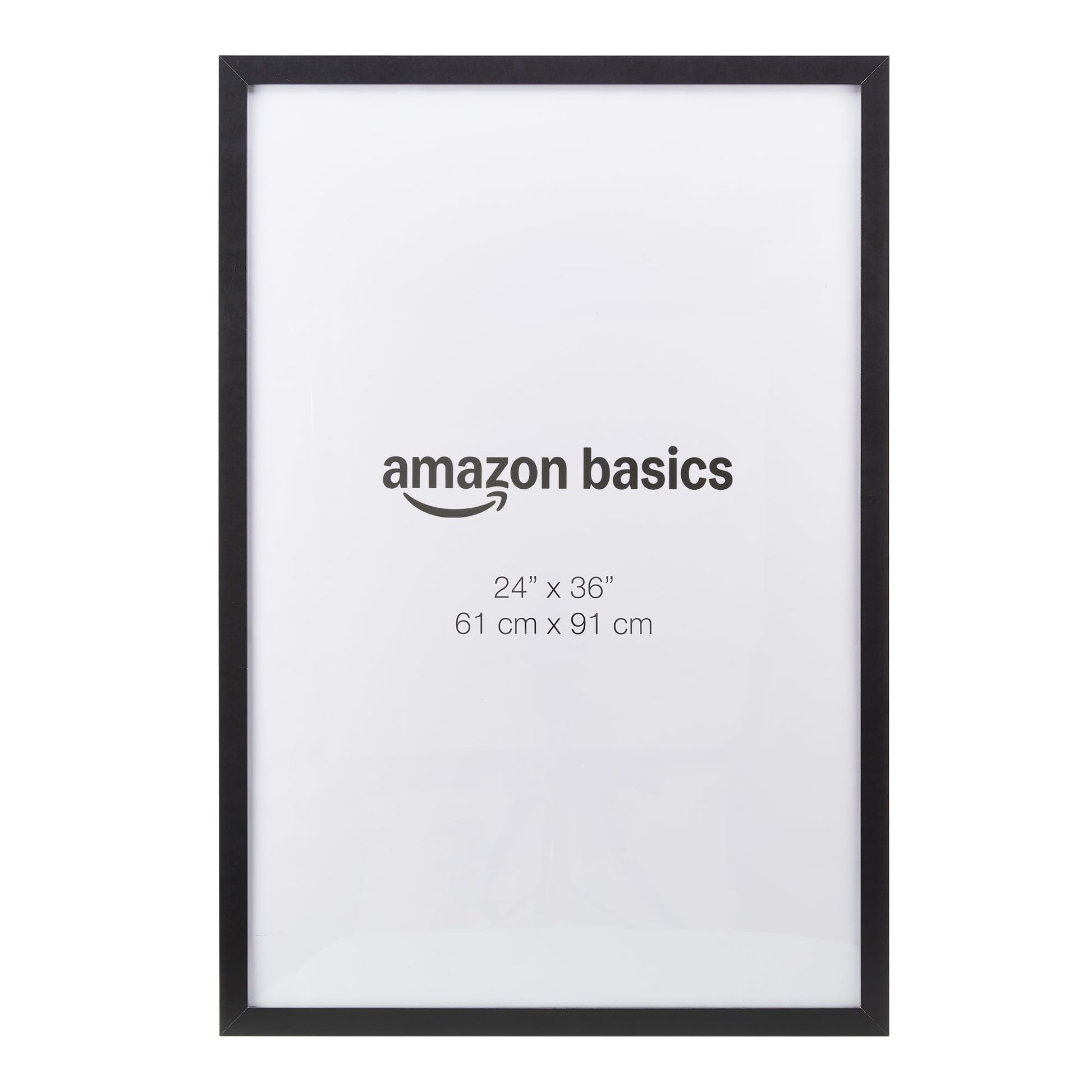 Amazon Basics Bilderrahmen aus Holz, 61 x 91 cm, Schwarz – rechteckig, mit Plexiglasfront