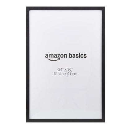 Amazon Basics Bilderrahmen aus Holz, 61 x 91 cm, Schwarz – rechteckig, mit Plexiglasfront