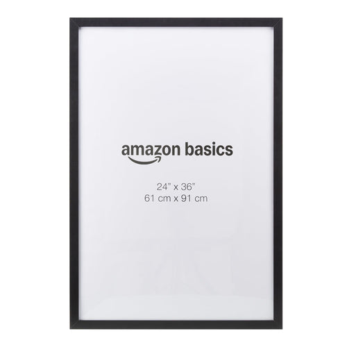 Amazon Basics Bilderrahmen aus Holz, 61 x 91 cm, Schwarz – rechteckig, mit Plexiglasfront