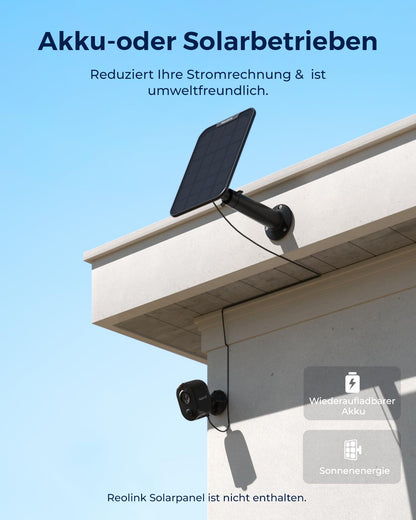 Reolink Argus 3 Ultra 4K Überwachungskamera Aussen mit Akku, Schwarz