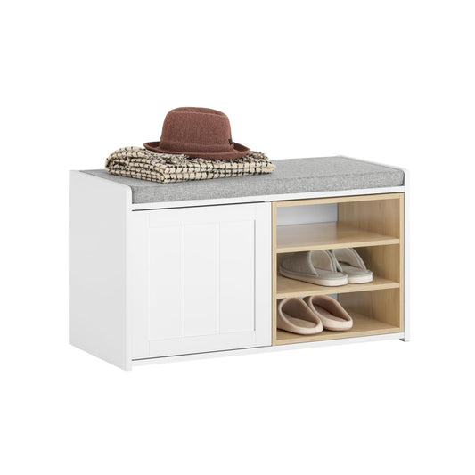 SoBuy FSR109-WN Sitzbank mit Schuhregal und Stauraum