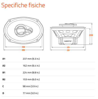 Hertz DCX 690.3 3-Wege Koaxiallautsprecher 6"x9"