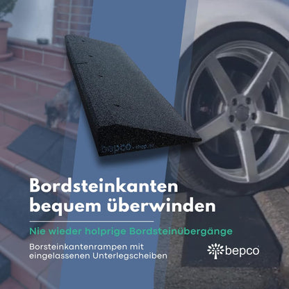 bepco Bordsteinkanten-Rampe Auffahrrampe Gummi 100x25x10mm schwarz