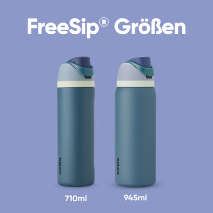 Owala FreeSip Isolierflasche Edelstahl 945 ml mit Strohhalm, Denim