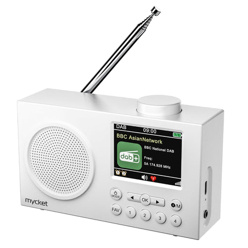 Mycket Tragbares DAB+/UKW Radio mit Bluetooth 5.0 und Farbdisplay, kompaktes Gehäuse