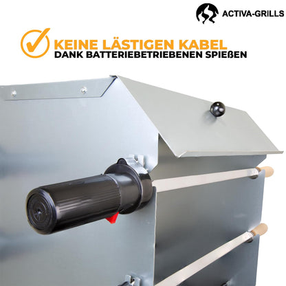 ACTIVA Mutzbratengrill Mangal Holzgrill – Motor & Spiesse
