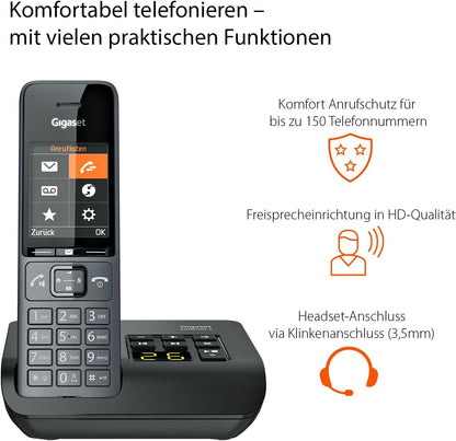 Gigaset Comfort 520A Duo DECT Telefon Set - Titan-Schwarz