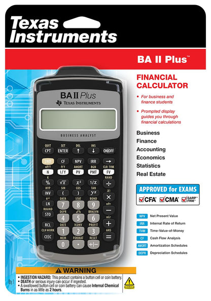 Texas Instruments BA II Plus Finanzrechner schwarz