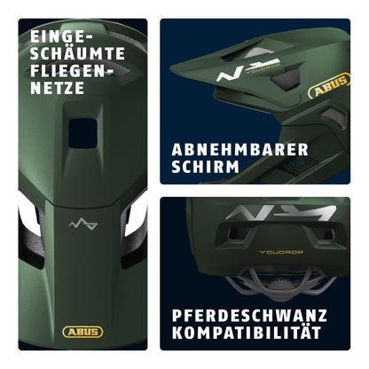 ABUS YouDrop FF Kinder-Fullface Helm - Grün S