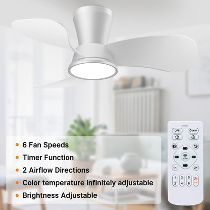 slochi Leiser Deckenventilator mit Beleuchtung - 77cm