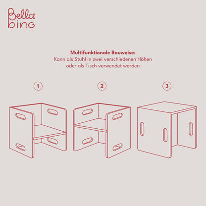 Bellabino AKI Kindermöbel Set Montessori 3-tlg. Holz