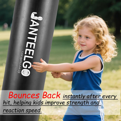 JanTeelGO Boxsack Kinder 150 cm aufblasbar mit Boxhandschuhen