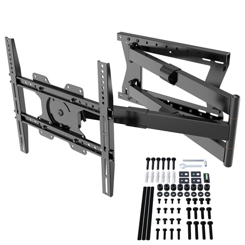XTRARM TiTon Schwenkbare TV Wandhalterung - 120cm Auszug. Schwarze, stabile Halterung mit Teleskoparm zur flexiblen TV-Montage.