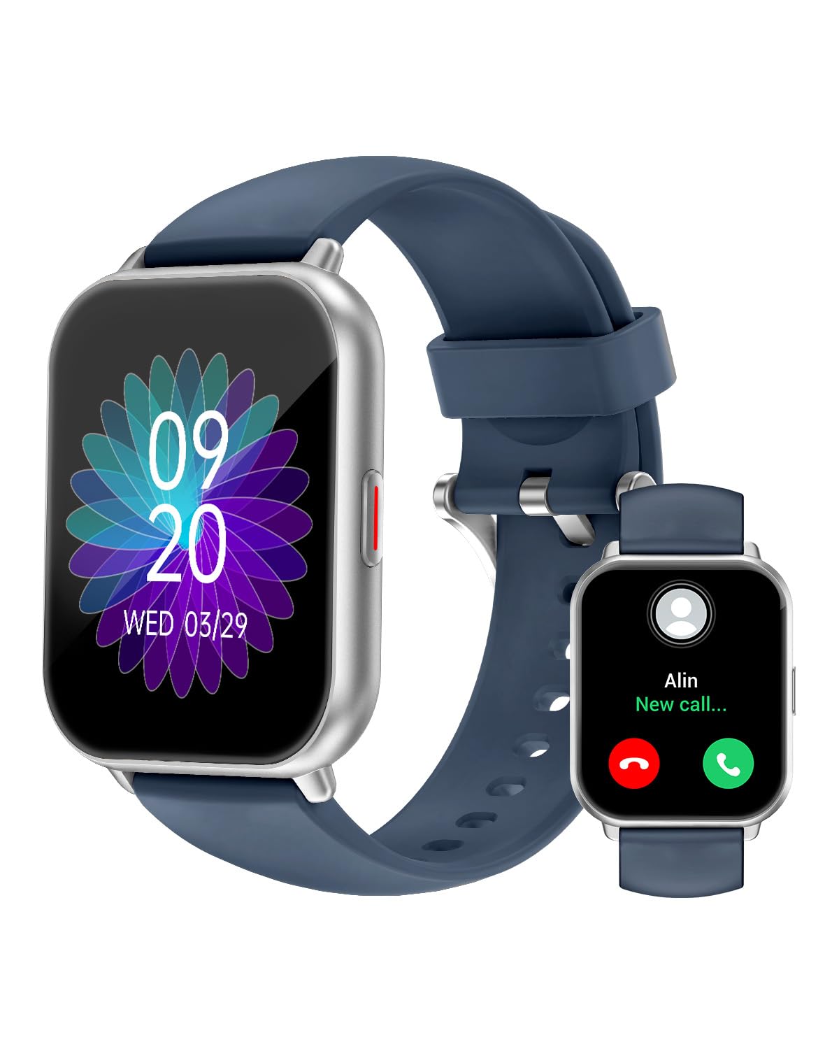 RUIMEN H1 Smartwatch mit Telefonfunktion, 1,85-Zoll-HD-Display, zwei Armbänder