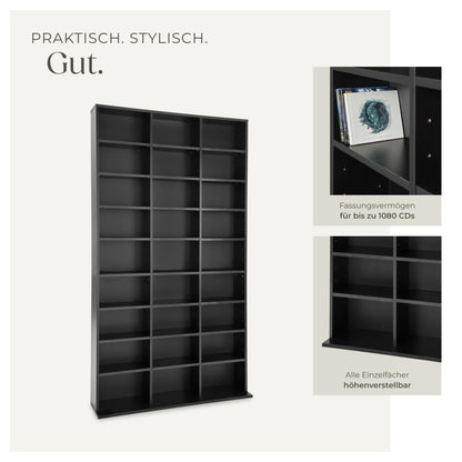 tectake Aufbewahrungsregal Offenes Standregal – schwarz