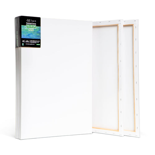 Elan Keilrahmen Leinwand 40x60 cm, 6er Set, 100% Baumwolle, 280 g/m², Kiefernholzrahmen