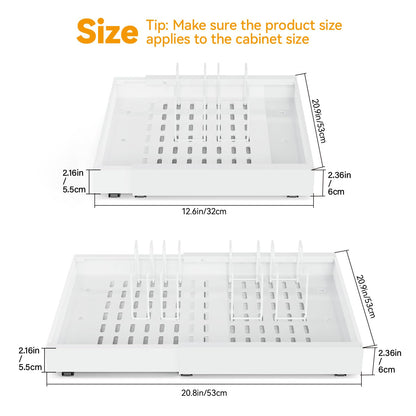 iHomara 2er Set Auszieh-Schubladen für Küchenschränke 53 cm tief