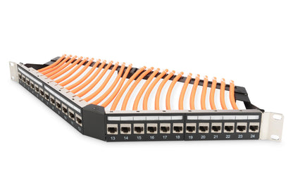 DIGITUS Patchpanel 19" 24-Port geschirmt Cat6A schwarz
