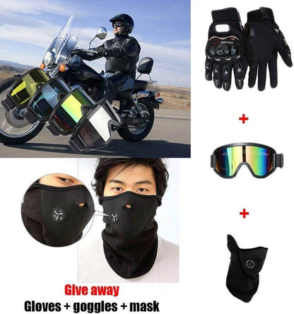UIGJIOG Kinder-Motocross-Helm Set mit Brille und Handschuhen, Grün, M